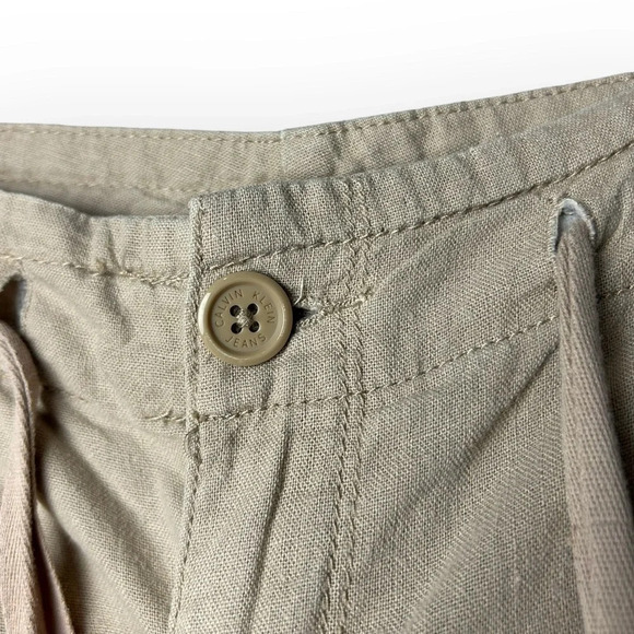 Calvin  Klein Tan All In One Linen Pants - Picture 5 of 9